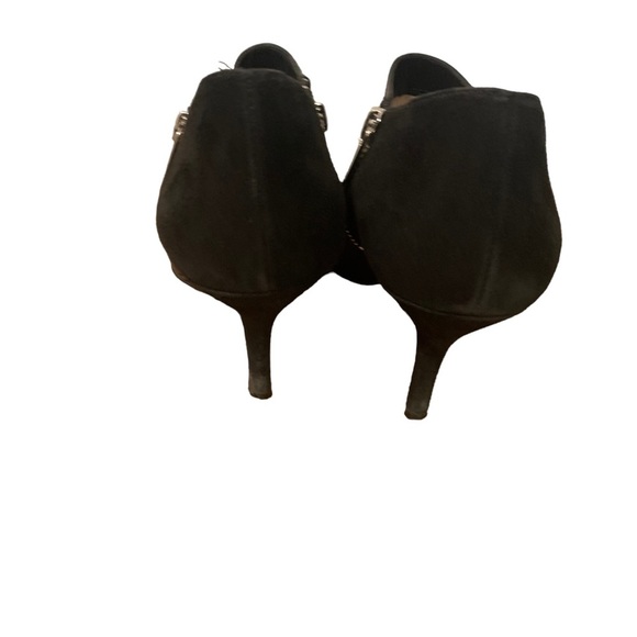 Michael Kors black leather pointed toe zip up stiletto ankle boots booties sz 8 - Picture 4 of 9